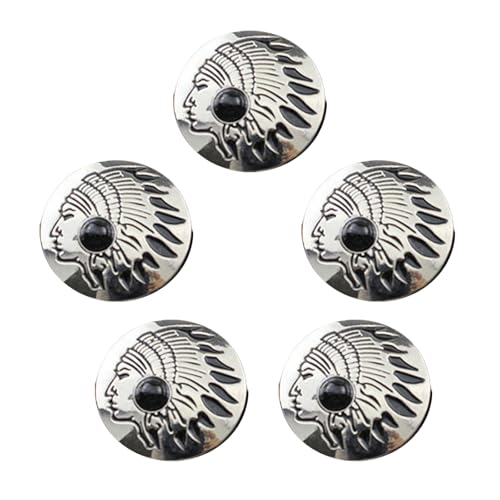 5 PCs Imitation Türkisknöpfe 25 Mm Runde Blumenknöpfe Kleidung Leder Dekorative Knöpfe Für Tasche von HNsdsvcd