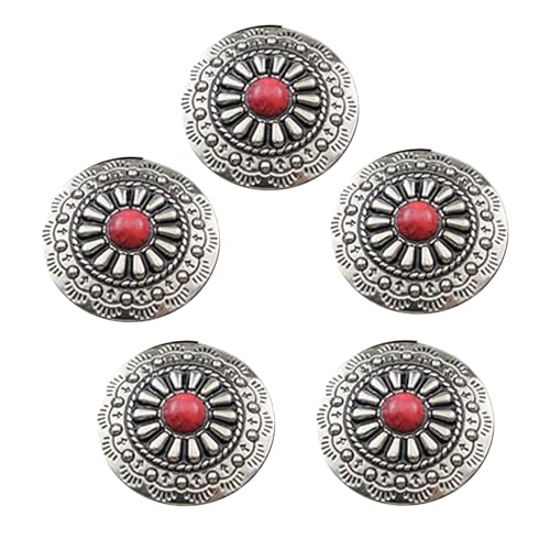 5 PCs Imitation Türkisknöpfe 25 Mm Runde Blumenknöpfe Kleidung Leder Dekorative Knöpfe Für Tasche von HNsdsvcd