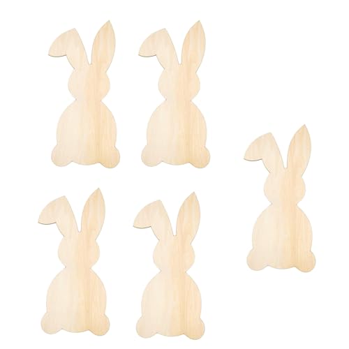 5pieces Unvollendete Holzscheiben Hasen Eier Form Holzausschnitte Zum Malerei Bastelhänge Dekoration Party Supply von HNsdsvcd