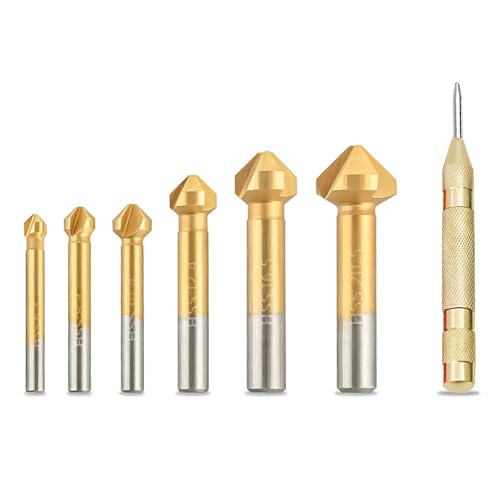 6/7pcs Countersink Drill Bits Countersink Drill Bits Set 3 Flötenkaltersink 90 Grad Center Stanzkappe Schrägvorrichtung 6/7pcs Countersink Drill Bits Countersink Drill Bits Set 3 Flötenkaltersink 90 Grad Center Stanzkappe Schrägvorrichtung von HNsdsvcd
