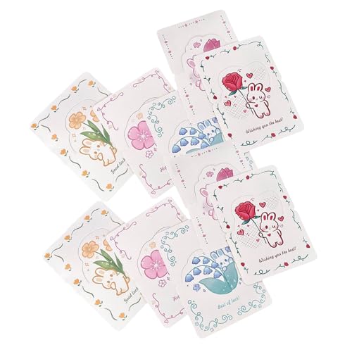 HNsdsvcd 10pcs Cartoon Kaninchen Muster Message Card Für Verschiedene Anlässe Schöne Kleine Notizkarte Geburtstagskarten von HNsdsvcd