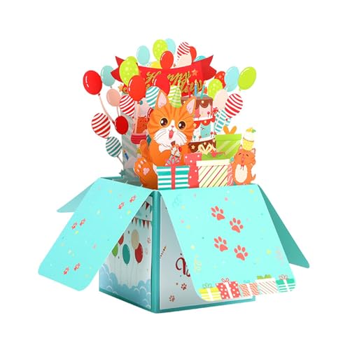 HNsdsvcd 3D Geburtstagskarten Mit Kuchenballon Popup Grußkarte Mit Message Card Für Tochter Dad Freund Kind Anlass Anlass von HNsdsvcd