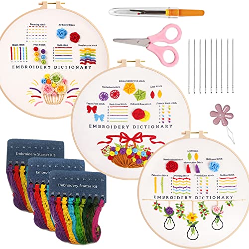 HNsdsvcd Sticksets für Anfänger, DIY-Liebhaber, praktische Stick-Übungssets, Kreuz-Kits mit Anleitung (evtl. nicht in deutscher Sprache), Stickerei-Starter-Kits, Stick-Übungssets für Anfänger, von HNsdsvcd