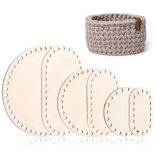 6 Stück Korbboden zum Häkeln, Korbboden Set bogig, Naturholzkorbboden für DIY Handtasche Korb Webbedarf Kunsthandwerk Heimdekoration 6 Stück Korbboden zum Häkeln, Korbboden Set bogig, Naturholzkorbboden für DIY Handtasche Korb Webbedarf Kunsthandwerk Heimdekoration von HO-SFSM