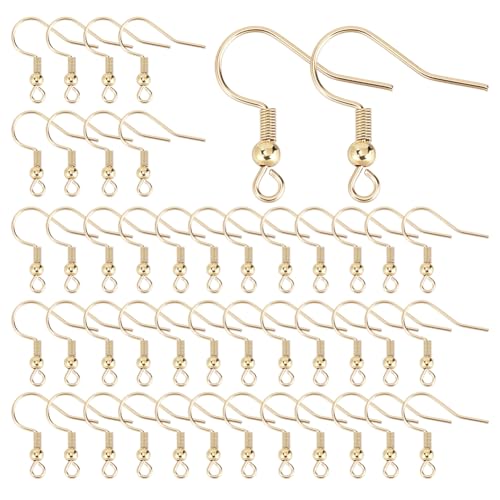 HOBBIESAY 100 Stück Gold Ohrhaken Fischhaken Edelstahl Ohrringhaken Französische Drahthaken Baumelnde Ohrhaken Für DIY Ohrring Schmuckherstellung Loch:2mm HOBBIESAY 100 Stück Gold Ohrhaken Fischhaken Edelstahl Ohrringhaken Französische Drahthaken Baumelnde Ohrhaken Für DIY Ohrring Schmuckherstellung Loch:2mm von HOBBIESAY