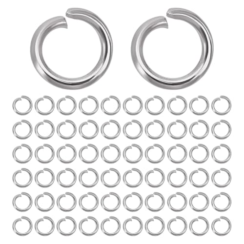 HOBBIESAY 1000 Stück Offene Sprungringe 4mm Edelstahl Runde Verbindungsringe Metallglieder O Ring Verbindungsstücke Für DIY Armbänder Halsketten Ohrringe Schmuckherstellung von HOBBIESAY