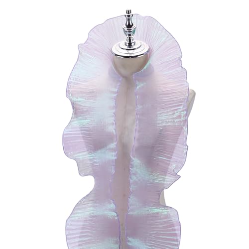 HOBBIESAY 10m Chiffonbesatzmit Rüschen Und Plissee 20cm Organza Spitzenbesatzmit Rüschen Lila Tüll Chiffon Besatz Zum Basteln Und Nähen von HOBBIESAY