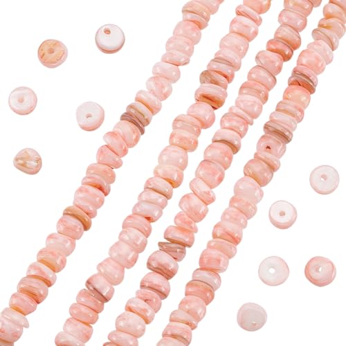 HOBBIESAY 2 Strang Natürliche Süßwasser Muschelperlen Natürliche Muschelperlen Ovale Spiralperlen Strand Muschelperlen Für Die Herstellung von DIY Schmuck Oder Deko Bastelarbeiten von HOBBIESAY