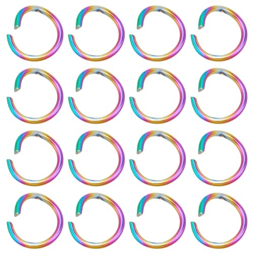 HOBBIESAY 30 Stück Biegeringe In Regenbogenfarben 10mm Edelstahl Offene Biegeringe Metallringe Für Die Herstellung von DIY Armbändern Halsketten Ohrringen Und Schmuck von HOBBIESAY