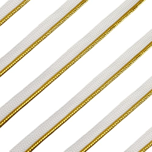 HOBBIESAY 35m Rohr Trim mit Metallic 12mm Single Fold Bias Band Polyester Bindeband Gold Flache Schnur Trim für Home Decor Tieback Kleidung Draperies Handwerk Nähen von HOBBIESAY