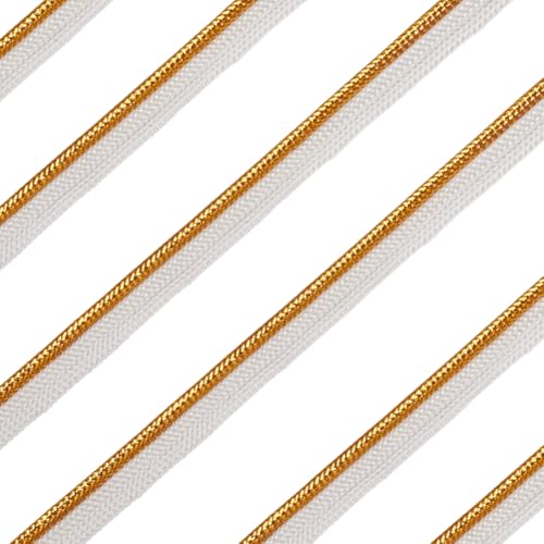 HOBBIESAY 35m/Stück 12mm Breit Polyester Zum Nähen Luxus Besatz Einfach Gefaltet Schrägband Polyesterkordel Orange Und Weiß Flaches Kordelband Für Heimdekoration Kleidung Basteln von HOBBIESAY