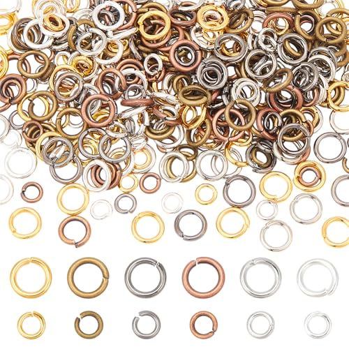 HOBBIESAY 360 Stück 12 Stile Biegeringe 2.4-4mm messing Offener Biegering Ungelötete Ringverbinder Kleiner Spaltring Schmuckherstellung Antik Bronze Für Heimwerkerarbeiten von HOBBIESAY