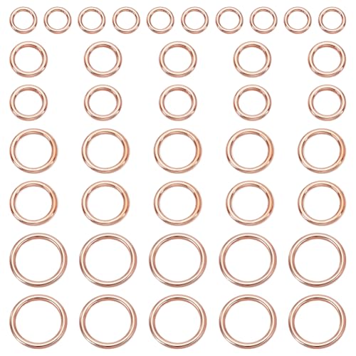 HOBBIESAY 40 Stück Biegeringe 4 Stile Legierung Geschlossene Biegeringe Runder Biegering O Ring Schmuckverbinder Roségold Für DIY Armbänder Ohrringe Halskettenherstellung Charms Reparatur von HOBBIESAY