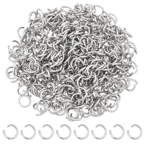 HOBBIESAY 400 Stück Offene Biegeringe Aus Edelstahl 7mm Winzige Metallringe Runde Ringverbinder Für DIY Armbänder Halsketten Ohrringe Schmuckherstellung von HOBBIESAY