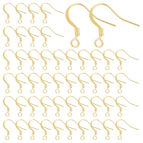 HOBBIESAY 50 Stück Goldfarbene Ohrhaken Fischhaken Edelstahl Ohrringhaken Französische Drahthaken Baumelnde Ohrhaken Für Die Herstellung von DIY Ohrringen Und Schmuck HOBBIESAY 50 Stück Goldfarbene Ohrhaken Fischhaken Edelstahl Ohrringhaken Französische Drahthaken Baumelnde Ohrhaken Für Die Herstellung von DIY Ohrringen Und Schmuck von HOBBIESAY