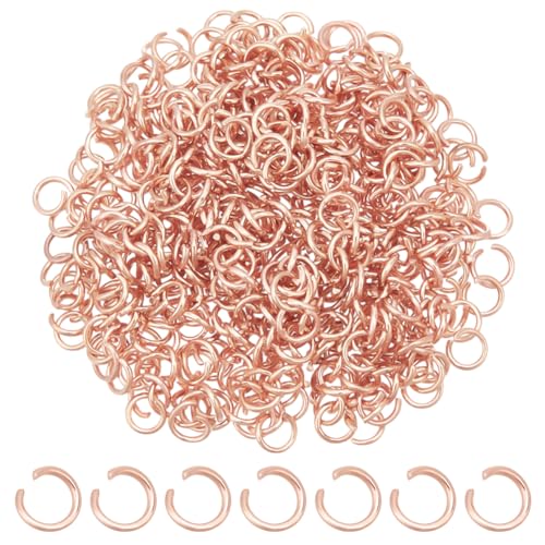 HOBBIESAY 500 Stück Biegeringe In Roségold 4mm Edelstahl Offene Biegeringe Metall O Ringe Runde Ringverbinder Für DIY Armbänder Halsketten Ohrringe Schmuckherstellung von HOBBIESAY