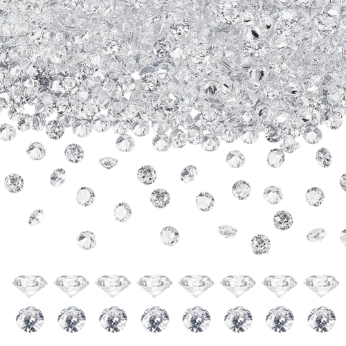 HOBBIESAY 500 Stück klare Cubic Zirkonia, facettierte, spitze Rückseite, Cabochons, kleine lose Diamanten, runde Zirkonia-Steine, synthetischer Edelstein für Nagelkunst, Handwerk, Schmuckherstellung HOBBIESAY 500 Stück klare Cubic Zirkonia, facettierte, spitze Rückseite, Cabochons, kleine lose Diamanten, runde Zirkonia-Steine, synthetischer Edelstein für Nagelkunst, Handwerk, Schmuckherstellung von HOBBIESAY