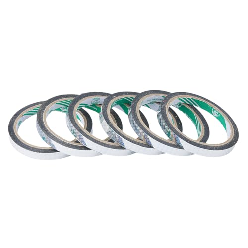 HOBBIESAY 6 Rolle 10mm Holografisches Reflektierendes Klebeband Kunststoff Spiegelband Glitzerndesmetallisches Selbstklebendesmetallbandmetallisiertes Polyesterfolienband Für Heimwerker 50m/Rolle von HOBBIESAY