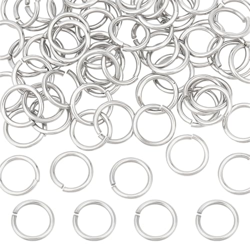 HOBBIESAY 60 Stück Offene Sprungringe 12mm Edelstahl Runde Verbindungsringemetallglieder O Ring Verbindungsstücke Für DIY Armbänder Halsketten Ohrringe Schmuckherstellung von HOBBIESAY