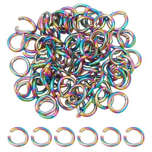 HOBBIESAY 80 Stück Biegeringe In Regenbogenfarben 3.5mm Edelstahl Offene Biegeringe Metallringe Für Die Herstellung von DIY Armbändern Halsketten Ohrringen Und Schmuck von HOBBIESAY