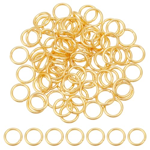 HOBBIESAY 80 Stück Goldene Biegeringe 5mm Offener Biegering Aus Edelstahl 18 Karat Vergoldete Biegeringe Ungelötete Ringverbinder Kleiner Spaltring Schmuckherstellungszubehör Für Heimwerkerarbeiten von HOBBIESAY