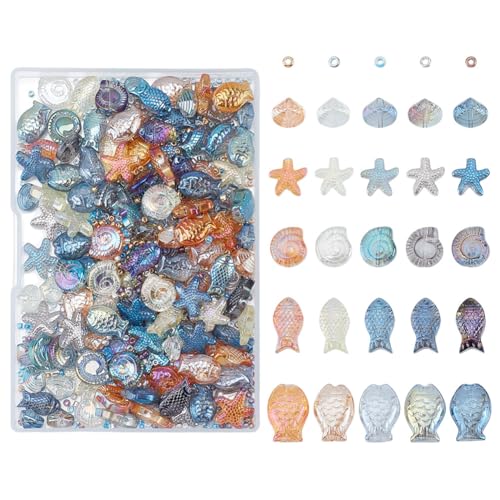 HOBBIESAY 900Stück Glasperlen Mit Ozean Motiv Verschiedene Glasperlen Im Meeres Stil Kleine Perlen Zum Basteln Seestern Muschel Fisch Perle Für Frauen DIY Armband Halskette Schmuckherstellung Basteln HOBBIESAY 900Stück Glasperlen Mit Ozean Motiv Verschiedene Glasperlen Im Meeres Stil Kleine Perlen Zum Basteln Seestern Muschel Fisch Perle Für Frauen DIY Armband Halskette Schmuckherstellung Basteln von HOBBIESAY