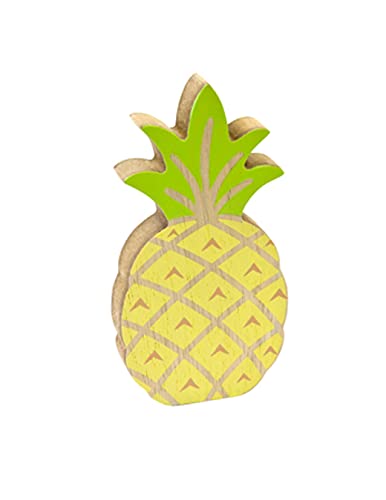 Ananas-Tischdeko aus Holz Sommerparty-Deko gelb-grün 12 cm von HOBI