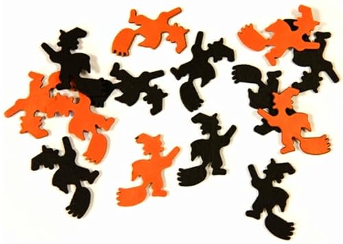 Sachet de 15 Confettis de table SORCIERES en bois, Orange et Noir von HOBI