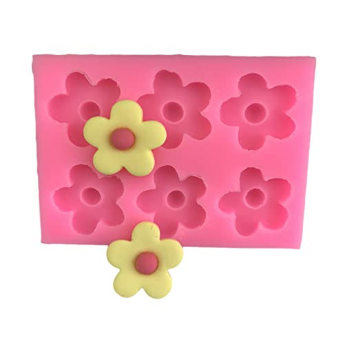 Fondant Formen 5 Stück Mini 5 Blütenblatt Blüten Kleine Blumen Silikon Form Schokolade Zucker Flipping Dekoratives Werkzeug Tropft Kleber Gipsform von HOCAH