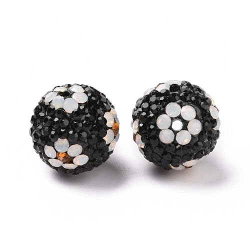 30 Stück runde Strass-Pavillon-Perlen mit Blumen-Motiv aus Polymer-Ton für die Schmuckherstellung, Armbänder, Ohrringe, DIY-Zubehör von HOCEDO