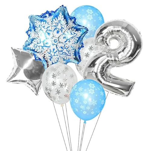 7 Stücke Erste Weihnachten Party Ballon Dekor Folie Schneeflocke Zahlen Ballon Kit Winter Thema Geburtstag Dekor 0 1 2 3 4 5 6 7 Ballon von HOCEDO