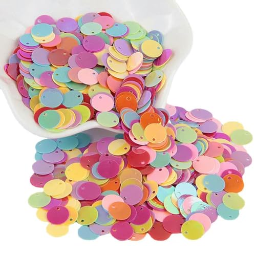 HOCEDO 500 g Pailletten, 10 mm, 15 mm, 20 mm, 25 mm, runde Pailletten, Löcher, Konfetti, Hochzeitsdekoration, DIY, Schmuck, Kleidung, Tasche, Zubehör von HOCEDO