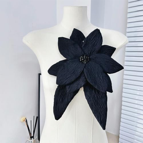 Organza Plissee Blumen Brosche Applikation Nagel Perlen DIY Kleid Kleidung Accessoires Patch von HOCEDO