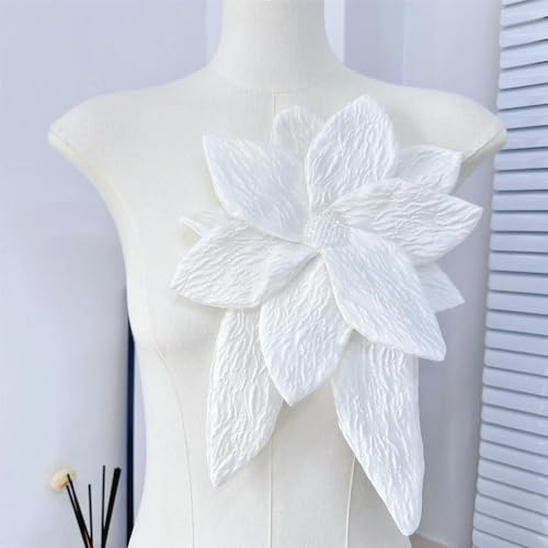 Organza Plissee Blumen Brosche Applikation Nagel Perlen DIY Kleid Kleidung Accessoires Patch von HOCEDO