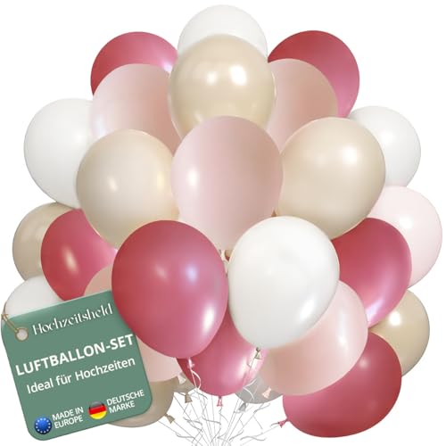 Hochzeitsheld® Luftballons Hochzeit Altosa 25 Stück - 100% Made in EU aus biologisch abbaubaren Kautschuklatex - Helium Ballons Hochzeit, Luftballon Hochzeit, Hochzeit Luftballons, Hochzeitsballons von HOCHZEITSHELD