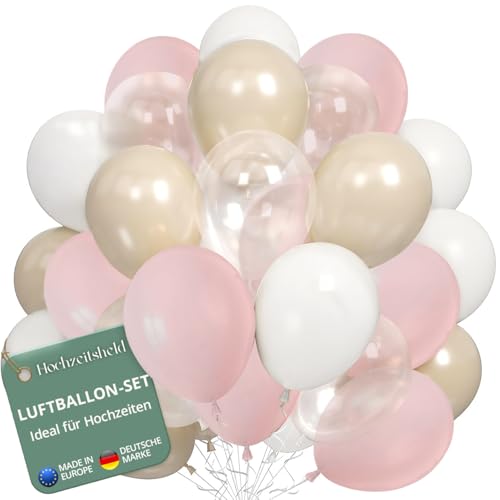 Hochzeitsheld® Luftballons Hochzeit Rosa - 100% Made in EU aus biologisch abbaubaren Kautschuklatex - Helium Ballons Hochzeit, Luftballon Hochzeit, Hochzeit Luftballons, Hochzeitsballons von HOCHZEITSHELD