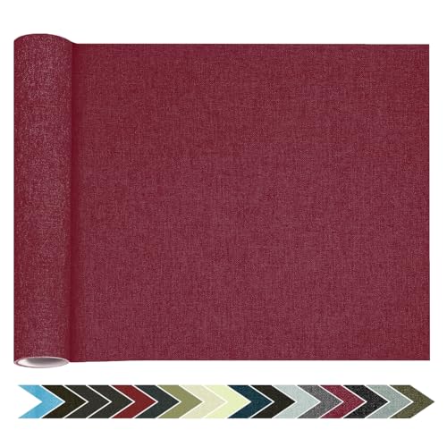 Flicken Selbstklebend Stoff, Leinen Reparatur Patches, Stoffe Reparatur, 20 x 100 cm Leinenstoff Patches Selbstklebend für Sofa, Bürostuhl, Autositze, Kopfteile, Vorhang - Wein Rot von HOCOXW