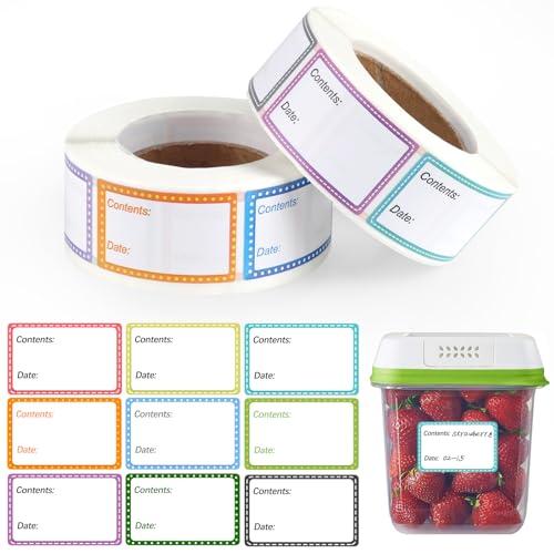 1000 Stück Gefrieretiketten, Lebensmitteldatum-Etiketten, 25x40 mm Klebeetiketten zum Beschriften, Gefrieretiketten zum Beschriften für Handmade Marmeladen Aufkleber Jar Labels Food Freezer Labels von HOCUCHELAND