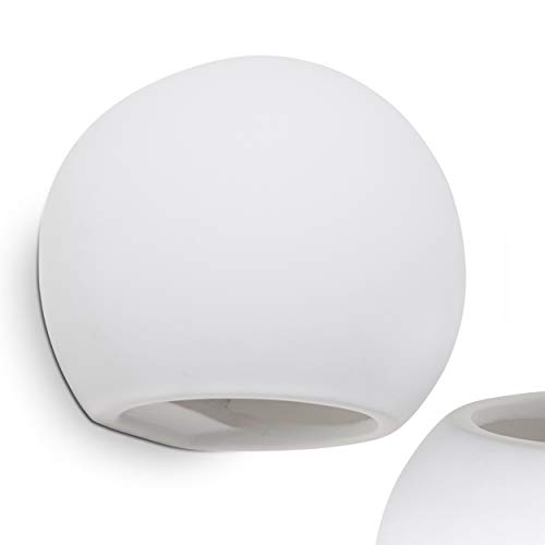 HOFSTEIN Wandleuchte Flot aus Keramik in weiß, Wandlampe mit Up & Down-Effekt, 1 x G9-Fassung, Innenwandleuchte mit handelsüblichen Farben bemalbar, ohne Leuchtmittel von HOFSTEIN