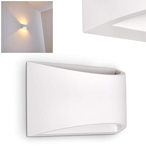 Wandlampe Patea aus Keramik in Weiß, Wandleuchte mit Lichteffekt, 1 x G9-Fassung, Innenwandleuchte mit handelsüblichen Farben bemalbar, Up & Down-Effekt, ohne Leuchtmittel Wandlampe Patea aus Keramik in Weiß, Wandleuchte mit Lichteffekt, 1 x G9-Fassung, Innenwandleuchte mit handelsüblichen Farben bemalbar, Up & Down-Effekt, ohne Leuchtmittel von HOFSTEIN