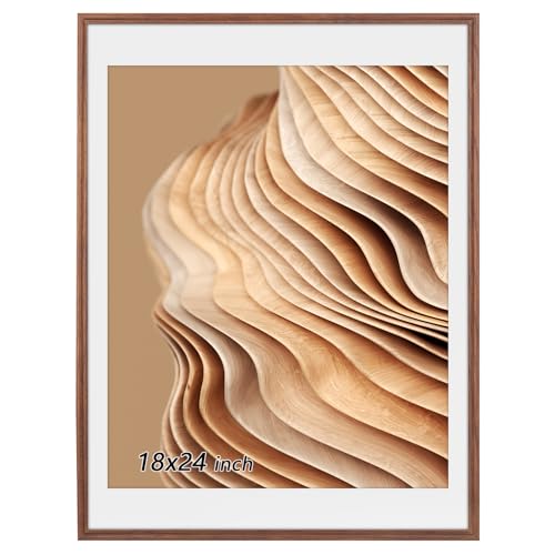 HOHIYO 18X24 Zoll Foto Bilderrahmen, Eiche Holz Poster Frame Wand 18x24 Eiche Holz Bilderrahmen Wand 18 x 24 Zoll (45,7 x 61 cm) Acryl mit Acrylglas mit sicheren Acrylglas-front & Wandmontage von HOHIYO