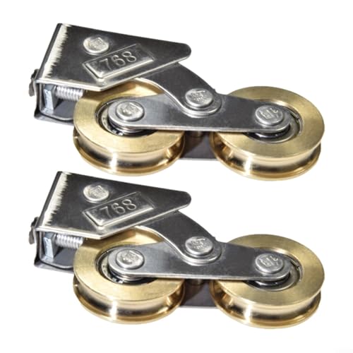 HOHOVYVY rollen für möbel，Schiebetürrolle Möbelbeschläge für Fensterrollen Rollen Messingrad(2PCS) von HOHOVYVY