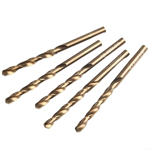 HOHOVYVY stahlbohrer，metallbohrer，5 Stück M35 Cobalt-Bohrer Für Gehärteten Edelstahl/Metall, 1mm -13mm Spiralbohrer Set Bohrerset Cobalt(6mm) von HOHOVYVY