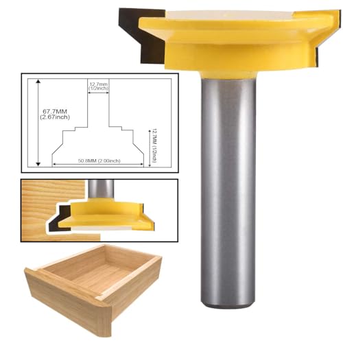 HOHXEN 1/2 "Schaft Schublade Vordergelenk Gerade Schiene & Holm Fräser Bitfräser Meißelschneider Werkzeug Holzbearbeitungswerkzeuge reversibel von HOHXEN