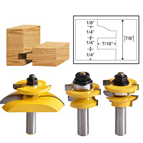 HOHXEN 1/2 '' Shank Ogee Rail und Stile Router Bits Set Erhöhtes Panel-Router-Bit Fräswerkzeuge Elektrowerkzeuge Türmesser Holzschneider von HOHXEN