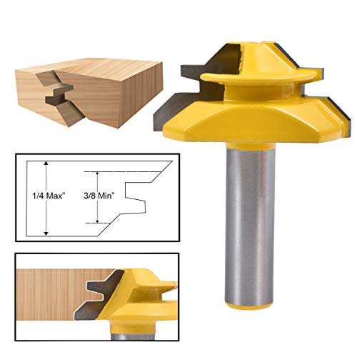 HOHXEN 45 ° Lock Gehrungsfräser, 2 '' Durchmesser 1/2 '' Schaftfräser Fräser Fräser für die Holzbearbeitung von HOHXEN