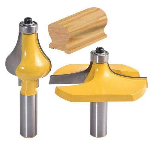 HOHXEN Handlauf-Router Bits Set 2 Stück - Standard/Flötenschneider - 1/2 '' Anschluss für Treppengeländer von HOHXEN