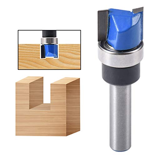 HOHXEN Unterputzfräser, oberer Lagerbohrer Holzbearbeitungsfräser,Flush Trim Router Bit 1/4 "Schaft 1/2 '' Breite, oberes Lager Bit Holzbearbeitungsfräser von HOHXEN