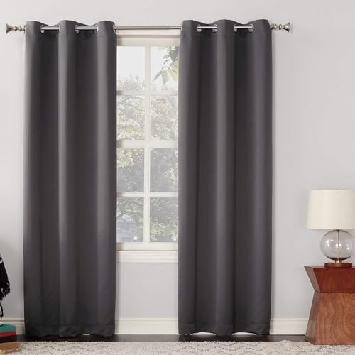 HOKXUAN Gardinen Blickdichte 45 x 210 cm Thermo Vorhang Kälteschutz Blackout Blackout Curtains for Bedroom 2Er Set für Wohnzimmer Kinderzimmer, Dunkelgrau von HOKXUAN