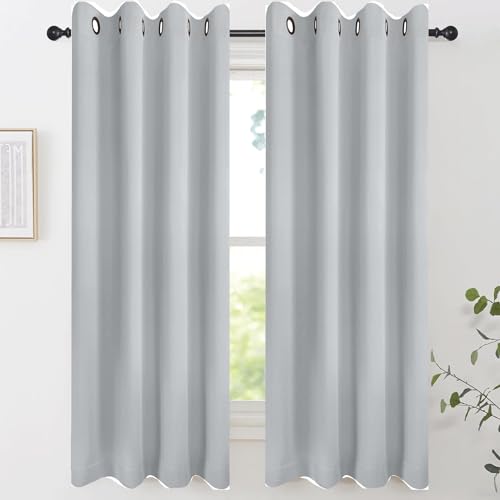 HOKXUAN Verdunklungsvorhänge 2Er Set 200 x 230 cm Dicker Stoff Thermovorhänge Gegen Kälte 2Er Set Gardinen Vorhang Modern Blackout Curtain 2Er Set für Wohnzimmer Kinderzimmer, Weiß von HOKXUAN